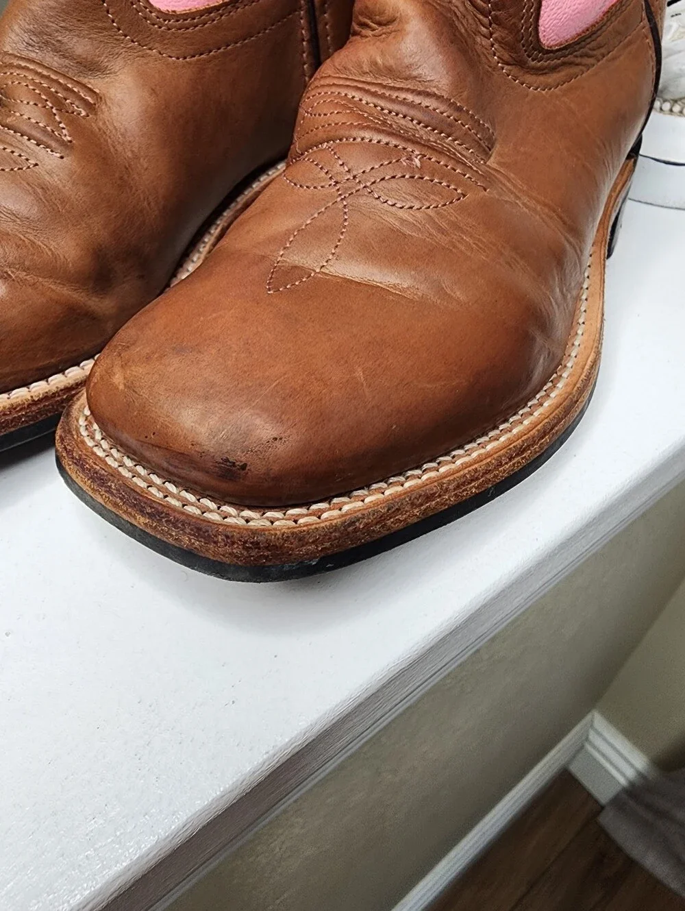 OLD WEST GIRLS Western Leather Cowboy Boots, SIZE 2.5 D